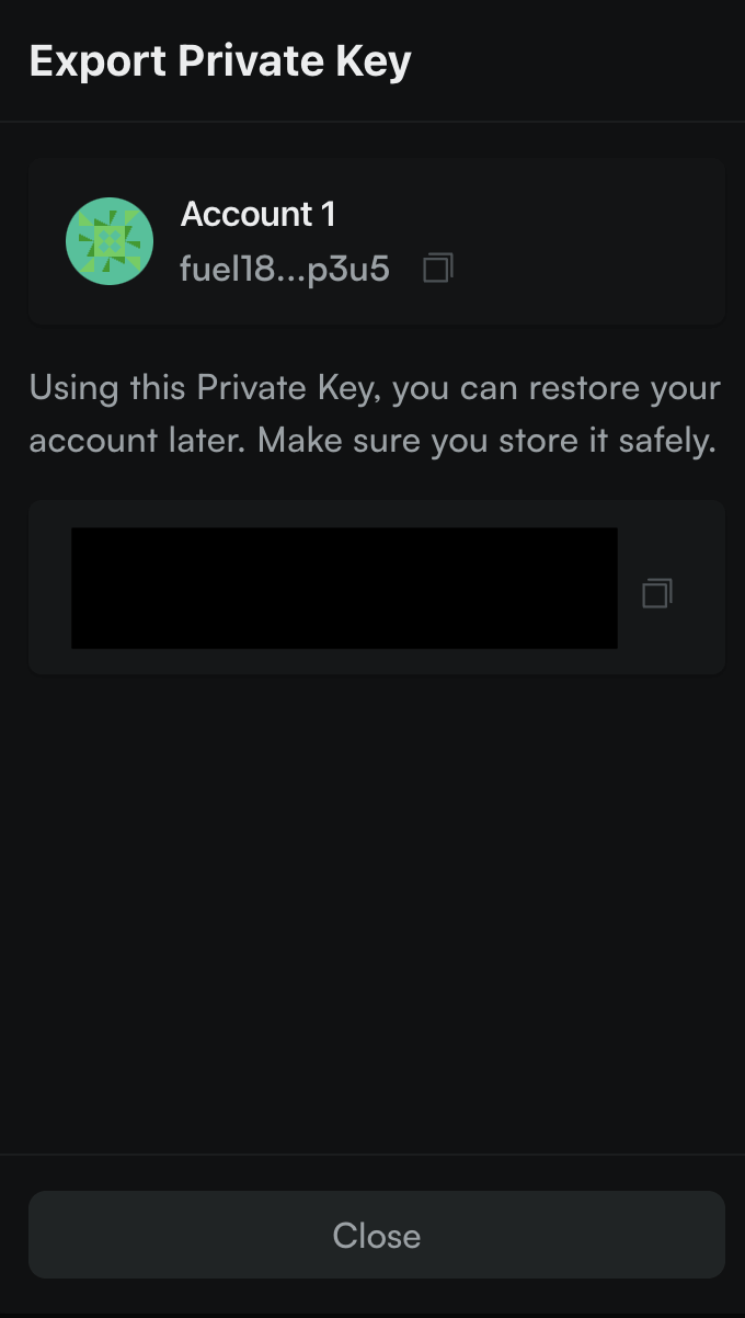 View your private key